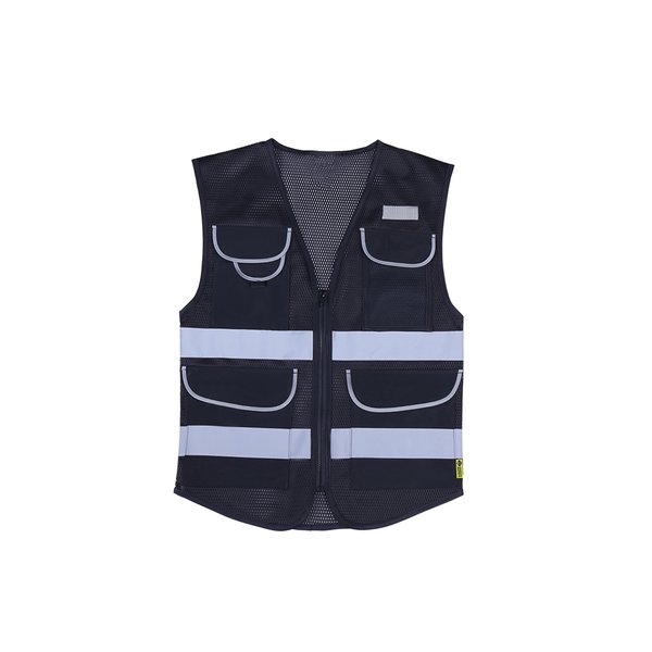 2W International Premium Safety Vest, Black, Large CV-BK L